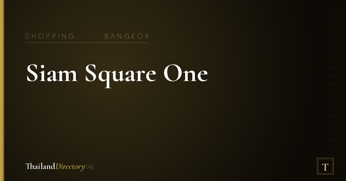 Siam Square One